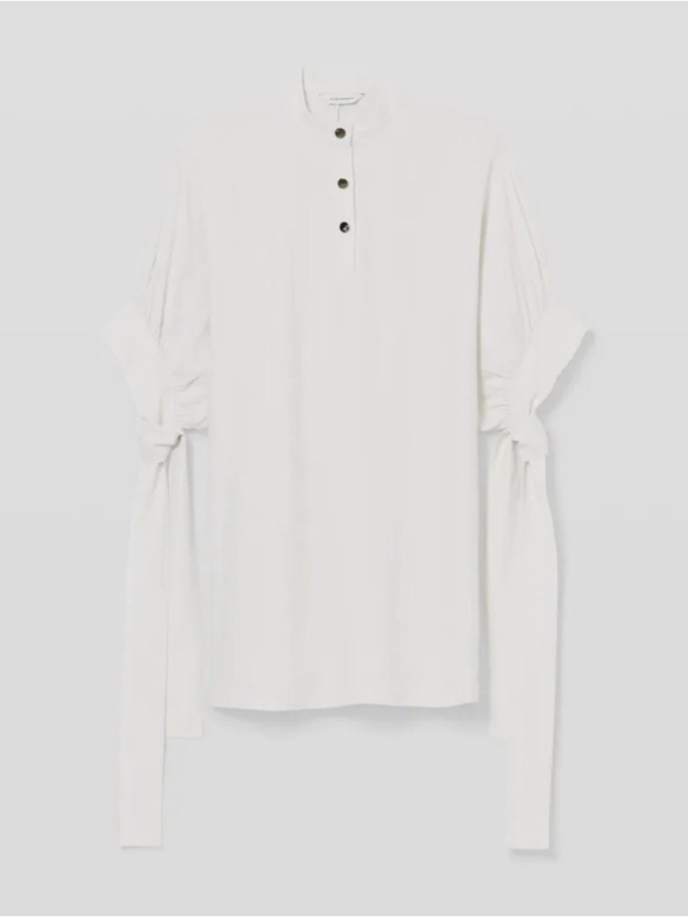 Club Monaco White Tie-Sleeve Henley Dress